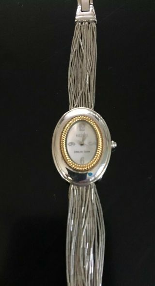 Unique Vintage Sterling Silver & Mother Of Pearl Ecclissi Ladies Womens Watch