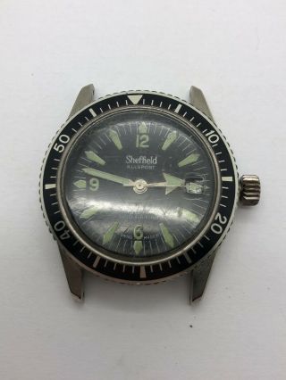 Vintage Sheffield Allsport Dive Watch,  10 Atm 338 Ft,  Rotating Bezel For Repair