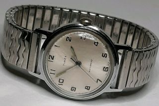 Classic Vintage 1968 Timex Marlin Mens Watch Automatic Mechanical Silver Rare