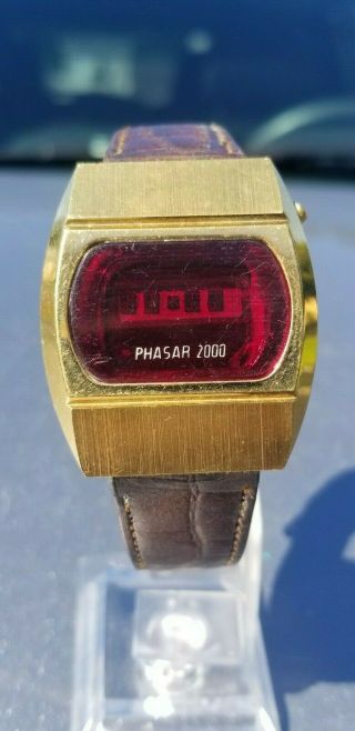 Vintage PHASAR 2000 Sears Roebuck Co.  Digital Red LED Watch 3