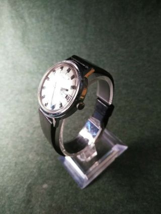 Vintage 1976 Timex Marlin Stnls/slvrtn.  Day & Date Watch Looks/runs Great K32