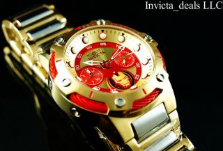 Invicta 39mm Marvel Bolt Iron Man Limited Edition 18k Gold Plated Two Tone Watch
