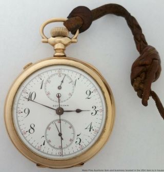 Huge Vintage Split Second Chronograph Antique Pocket Watch 2