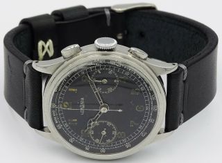 Vintage Stainless Steel Oversize Military Lemania Chronograph Cal.  15tl (33.  3)