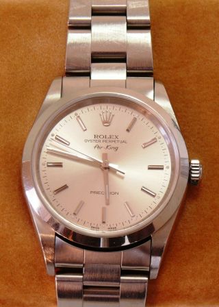 Rolex Air King Oyster Perpetual Silver Dial 14000m Men 