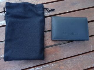 Audemars Piguet Ap A.  P.  Watch Black Leather Case Wallet Card Holder W/ Pouch Nr