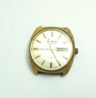 Vintage Sheffield 25 Jewels Automatic Mens Watch With Date Runs Good And Keeps