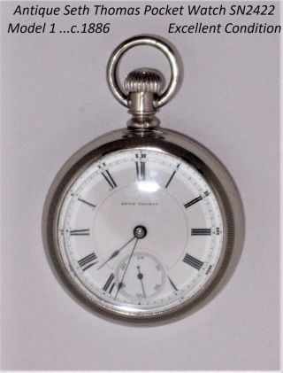 Early/antique Seth Thomas Pocket Watch/sn2422/1886/excellent Condition/running