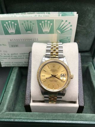 Rolex Date 15223 Champagne Dial 18k Yellow Gold & Stainless Steel