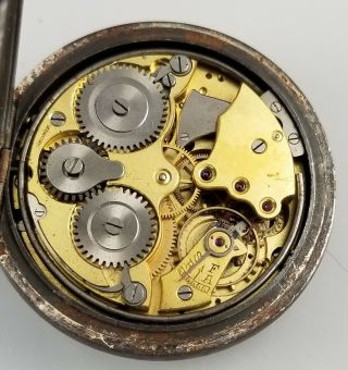 RARE ANTIQUE ZENITH ALARM POCKET WATCH – MILITARY STYLE DIAL - COMPLICATED 6