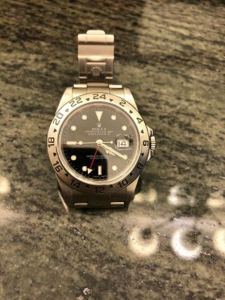 Rolex Explorer Ii Stainless Steel 16570 Wristwatch - Black Dial