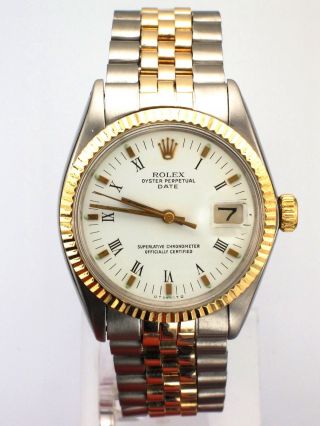 Rolex Steel & Gold Oyster Perpetual Date Watch 1500