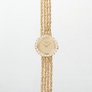 Vintage CHOPARD 18K Happy Diamond Bezel Watch 8