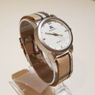 Ladies Burberry Wrist Watch No:2201a With Leather Strap