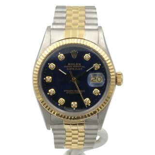 Rolex Datejust Men 18k & Stainless Jubilee Blue Dial W/box & Papers Nr 6654