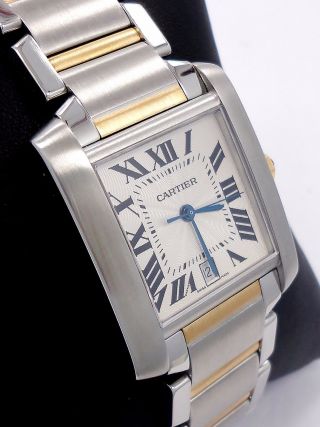 Cartier Large Tank Francaise Two Tone 18k Yellow Gold & Ss Automatic 2302