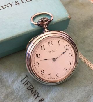 1890 Tiffany & Co “3 Bears”.  935 Sterling Swiss Pocket Watch,  & Sleeve