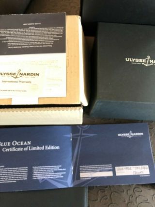 $12000 Ulysse Nardin 263 - 99 Diver Maxi Blue Ocean Limited Watch Box Papers