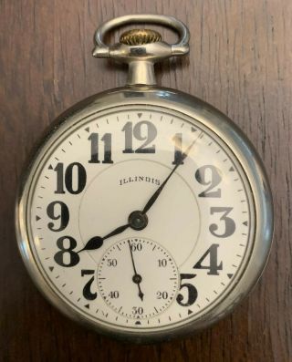 1923 Illinois Bunn Special Model 9 Pocket Watch 21j 16s Winds And Runs