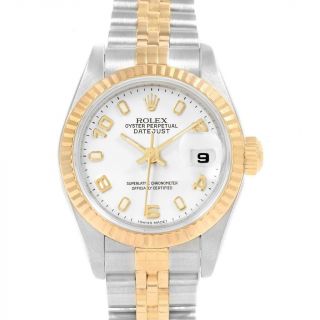 Rolex Datejust 26 Steel Yellow Gold White Dial Ladies Watch 79173