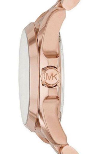 Michael Kors Bradshaw MK Logo Rose Gold w/ Crystal Bling Stainless Watch NWT 3