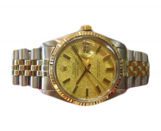 Mens Rolex Oyster Perpetual Datejust Gold Stainless
