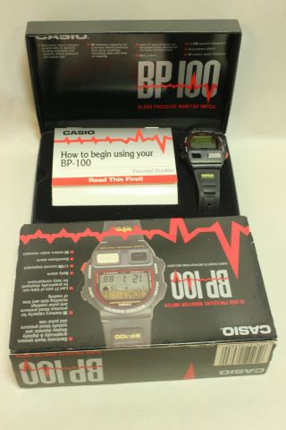 Vintage Casio Bp100 Digital Lcd Blood Pressure Monitor Watch Parts