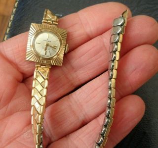 Vintage Excalibur 12 Jewel Incabloc Watch 9ct Gold Case Scrap Or Spare A/f
