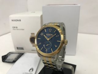 Nixon C39 Ss Blue Sunray Dial Two Tone Stainless Bracelet A950 1922