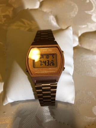Casio B640wc - 5a Unisex Rose Gold Retro Style Vintage Digital Watch 50m Stopwatch