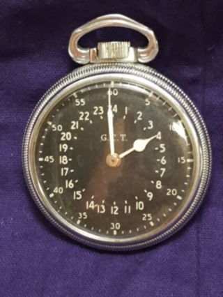 Hamilton Watch Co An - 5740 G.  C.  T.  24 Hour Pocket Watch & Metal Case