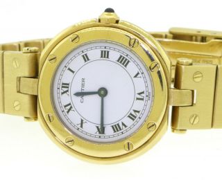 Cartier Santos Ronde W3315 heavy 18K gold 27mm high fashion quartz ladies watch 4