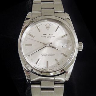 Men Rolex Date Stainless Steel Watch Silver Dial Oyster Band Quickst Model 15000