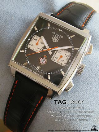 Tag Heuer Monaco Watch Chronograph Acm Limited Calibre 12 Box Paper Gulf Mcqueen