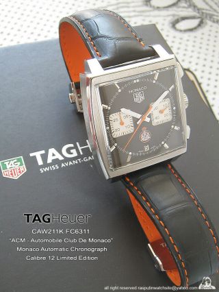 Tag Heuer Monaco Watch Chronograph ACM Limited Calibre 12 Box Paper Gulf McQueen 6