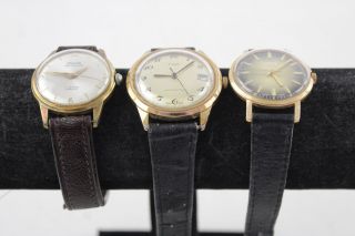 3 X Vintage Gents Gold Tone Wristwatches Hand - Wind Inc Relide Sportsman