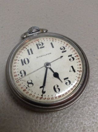 Vintage Ww2 Hamilton U.  S.  Govt Government Pocket Watch 4992 - B 22j 16s
