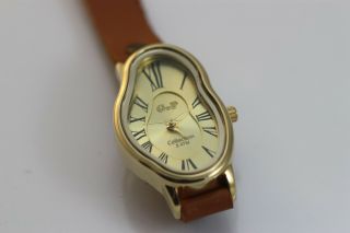 Salvador Dali Melting Time Watch Fluid Wavy Softwatch Womens Leather Wrap Watch