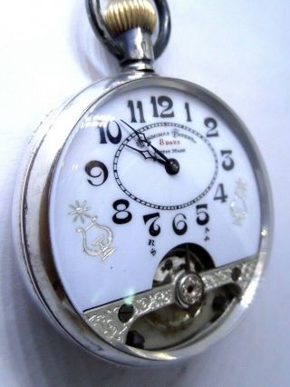 A very good silver HEBDOMAS 8 Day Pocket Watch 1919 2