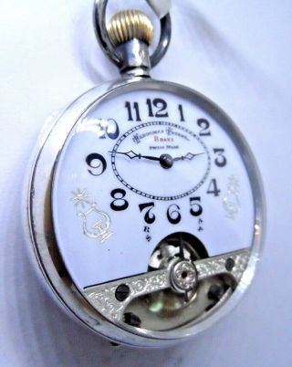 A very good silver HEBDOMAS 8 Day Pocket Watch 1919 3