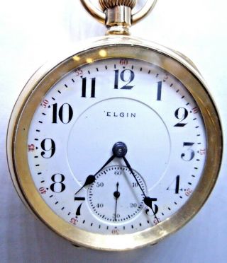 A 14 Carat Gold Plate Pocket Watch By Elgin 1904