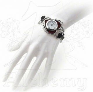 Alchemy England - Bed Of Blood Roses Bracelet Watch,  Gothic,  Swarovski Crystal 5