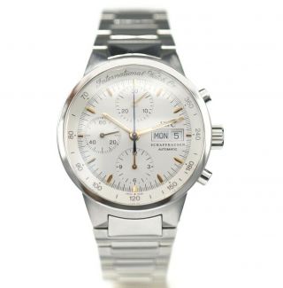 Iwc Gst Iw3707 Silver Dial Steel Chronograph Day - Date Automatic Men 