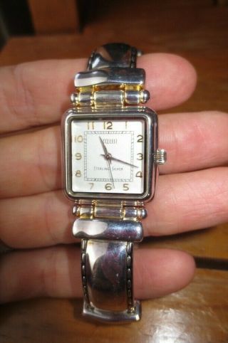 Ecclissi Sterling Silver Watch W/ Leather Band 22695 Sr626sw Not Running 925