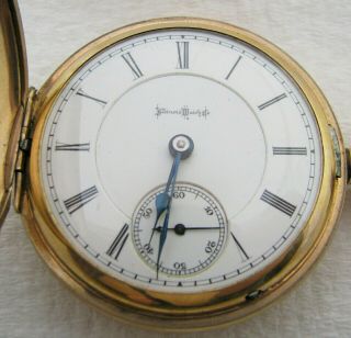 Antique 18s Illinois Miller Gold Filled Hunter Cased Pocket Watch