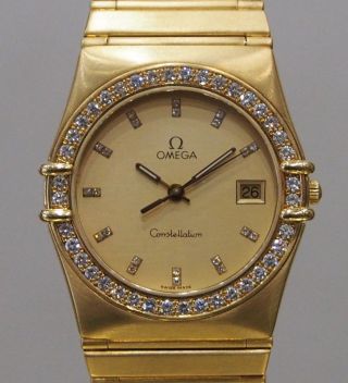 Omega Vintage Yellow Gold Constellation W/ Diamonds Ref.  4961080 Circa 1985