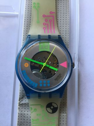 Wristwatch Swatch Gent Computrip (gn108) - From 1990 Full Rare L@@k