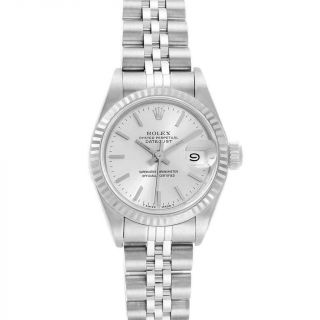 Rolex Datejust 26mm Steel White Gold Silver Dial Ladies Watch 69174