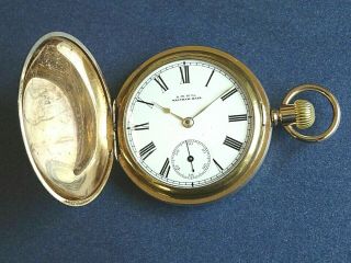 1896 Waltham Hunter Gents Pocket Watch Gold/plated