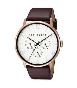 Ted Baker London Te50292008 Rose Gold - Tone & Burgundy 43mm Luxury & Casual Watch